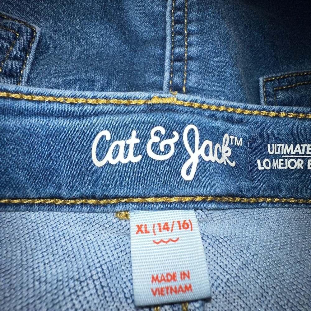 Girls Jean Skirt, Cat & Jack brand, Ultimate Stretch, dark blue - Picture 3 of 4